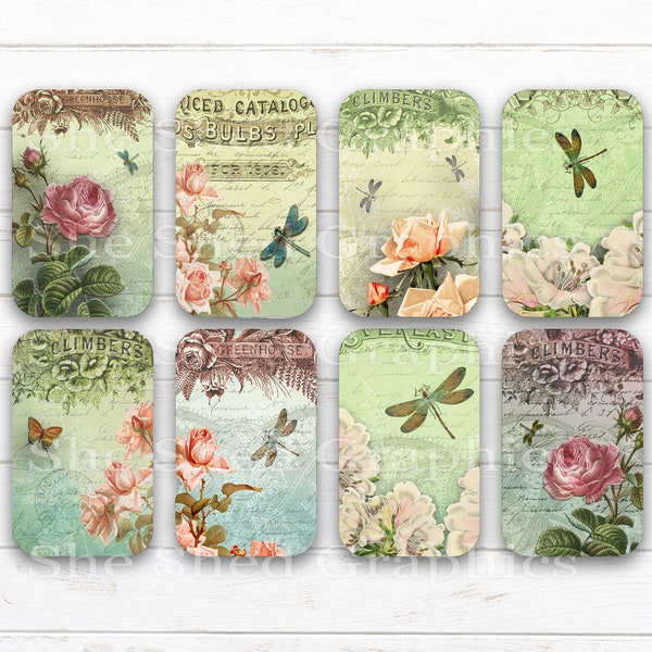 Dragonfly Party, Altoids Tin, Printable Digital Download Collage Sheet, Candy Tin Decoupage, Gift Tag, altoid tin vintage