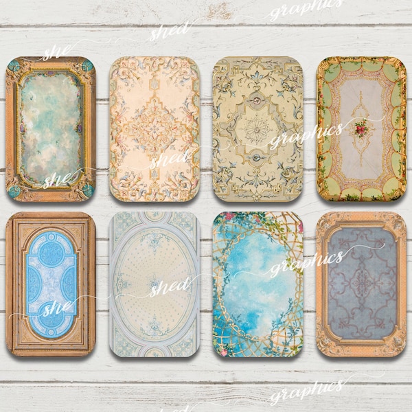 Altoid tin printable insert, Gilded Age Ceiling, Printable Digital Download Collage Sheet, Candy Tin Decoupage, Gift Tag, altoid tin vintage