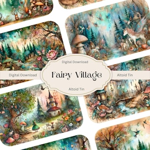 Enchanted Fairy Village Altoid Tin Inserts