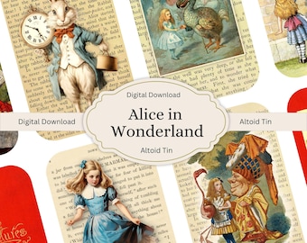 Alice in Wonderland Collage Sheet: Altoid Tin Crafts (Digital Download)