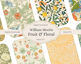 William Morris Altoid Tin Insert: Vintage Floral Collage (Digital Download)