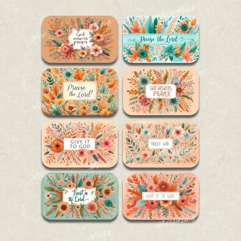 Autumn Floral Prayer Box Printable: Altoid Tin Collage (Digital Download) image 2