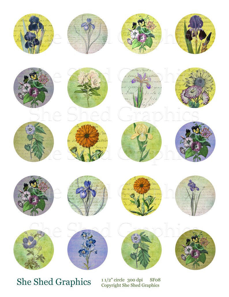 1 5 Round Cabochon Printable Circle Image Spring Etsy 1-5-round-cabochon-printable-circle-image-spring-etsy