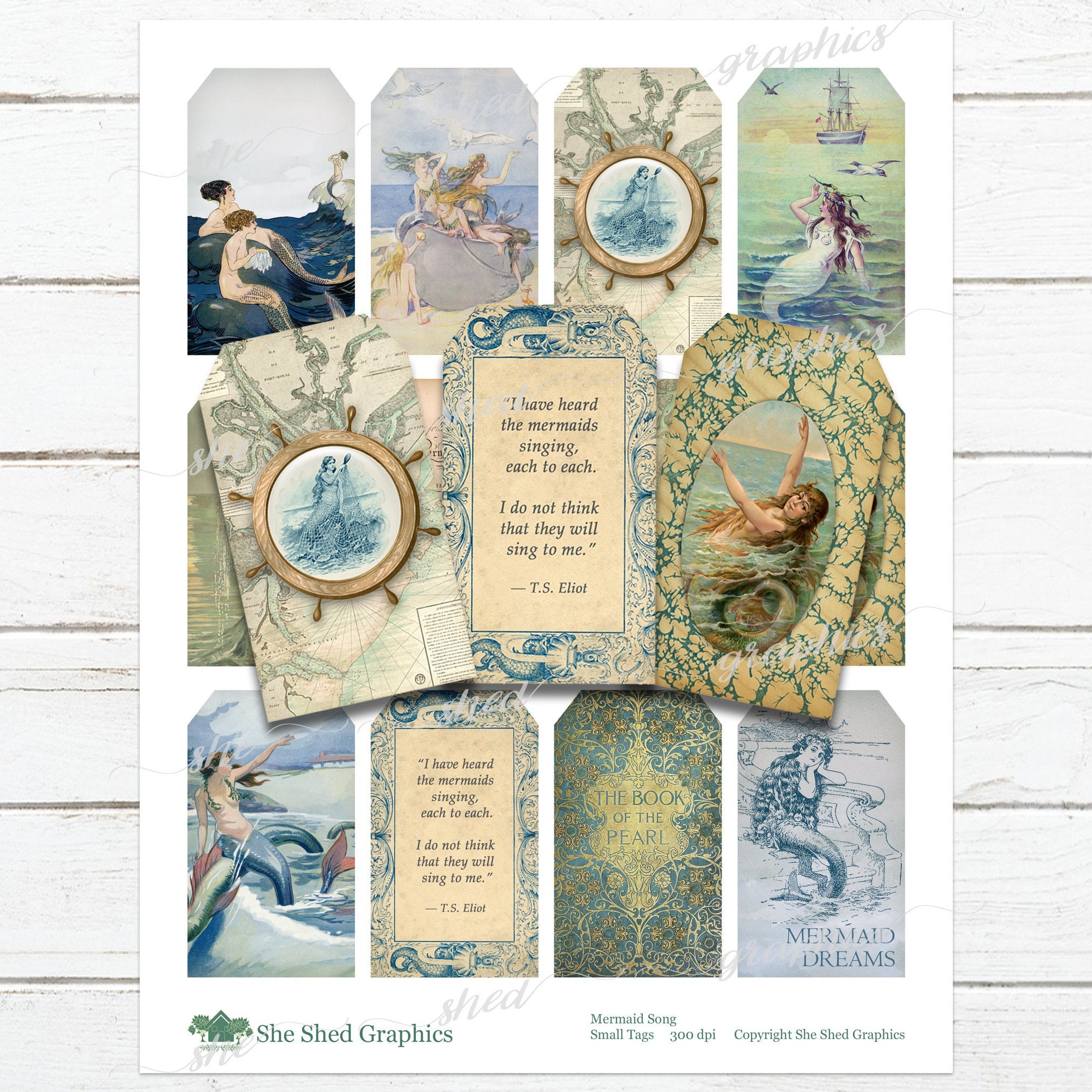MERMAIDS Printable Gift Tags 1.75 X 3 Junk - Etsy