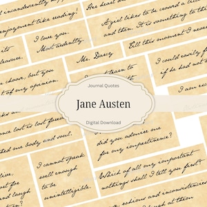 Jane Austen Quotes: Pride & Prejudice Journal Ephemera (Digital Download)