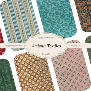 Artisan Textile – 8 Digital Altoid Tin Fabric Patterns for Crafts & Design image 1