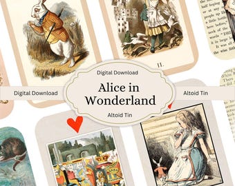 Alice in Wonderland Collage Sheet: Altoid Tin Size (Digital Download)
