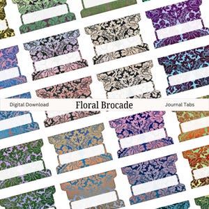 Printable Brocade Journal Tabs: Foldable Dividers (PDF Download)