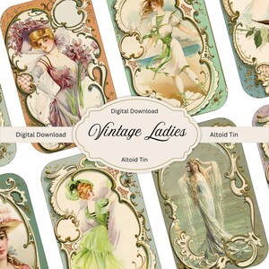 Vintage Ladies Collage Sheet • Victorian French Frame Ephemera (Digital Download)