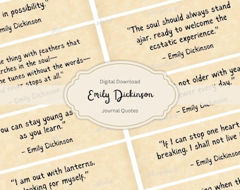 Emily Dickinson Quotes Printable | Vintage Ephemera Collage Sheet for Journaling