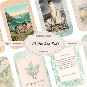 Vintage Beachcombing Altoid Tin Insert | Printable Digital Collage Sheet