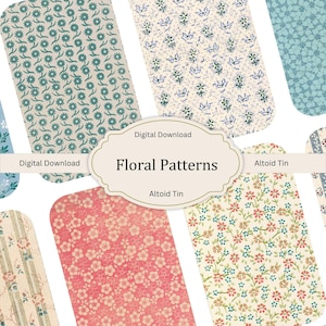 Papper med vintageblommönster: Altoid-tininsats (digital nedladdning)