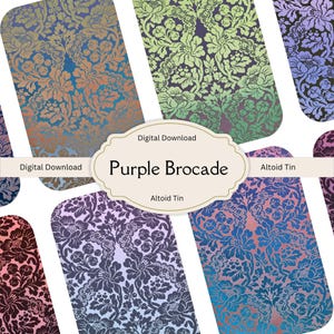 Damasco broccato viola: inserto in stagno Altoid (download digitale)