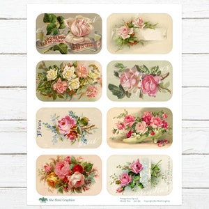 Vintage Rose Sprays, Altoid Tin Insert, Printable Candy Tin Label, Gift ...
