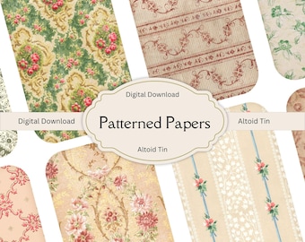 Vintage Floral Patterned Papers for Altoid Tin Crafts (Digital Download)