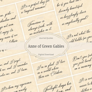 Anne of Green Gables Quotes: Journal Ephemera (digitale download)
