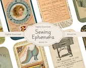 Sewing Ephemera Collage Sheet: Altoid Tin Inserts (Digital Download)