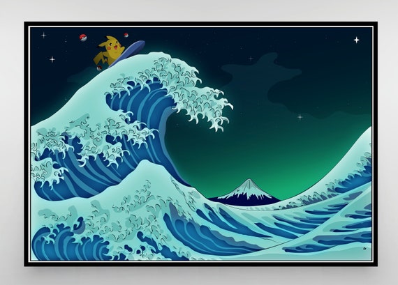 Pikachu Pokemon Art Anime Nintendo Switch Prints Super Smash Bros Cartoon Poster Artwork Go Decoration Great Wave Wall Canvas Paper Craft