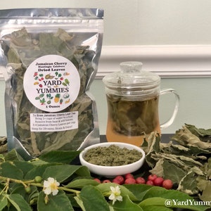 Dried Jamaican Cherry Strawberry Tree LEAVES- 1oz Loose Leaf Tea All Naturally Grown in Florida Muntingia Leaves