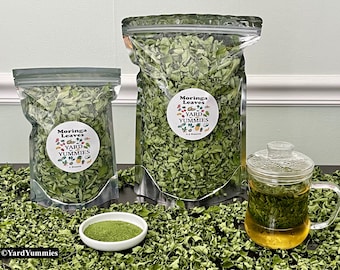 Dried Moringa Leaves- Miracle/Drumstick/ Horseradish Oleifera Tree- Whole Loose Leaf Tea- Naturally Grown