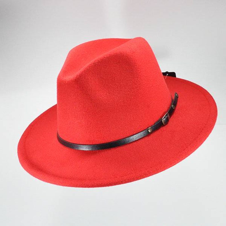 Red Bottom Fedora Hat Milani Wide Brim Felt Fedora Hat Etsy