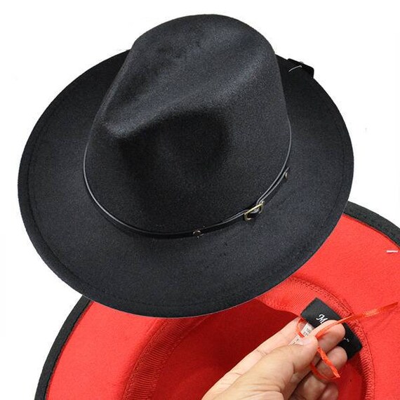 black wide brim fedora hat