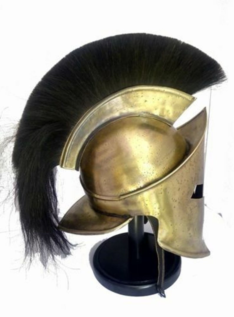 300 spartan helmet with black plume king Leonidas helmet | Etsy