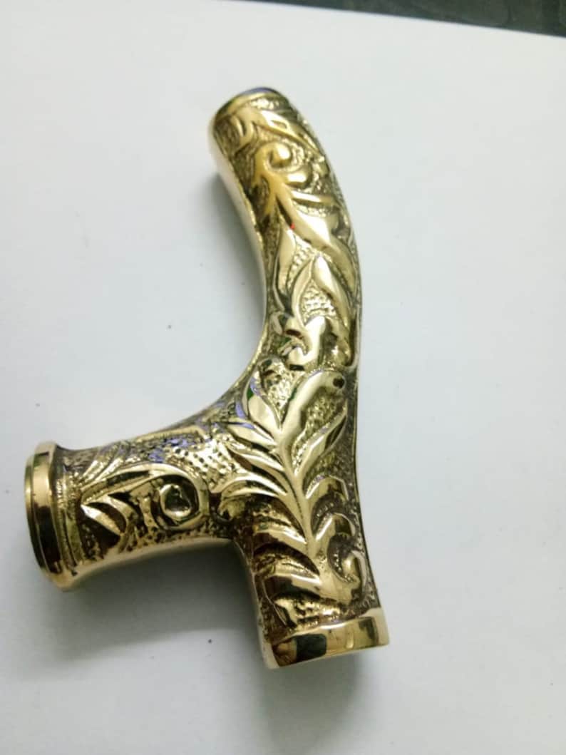 Solid Brass handle for walking stick canes Etsy