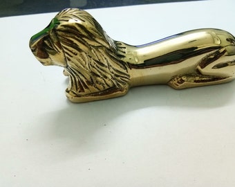 Solid Brass Roorkee Lion Shape Handle for walking stick cane
