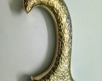 Solid Brass kashmeeri designer handle for walking stick cane