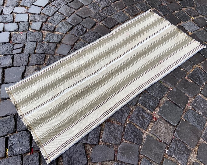 Bohemian rug, Turkish kilim, Vintage kilim, Handmade rug, Wool rug, Home decor,  Carpet, Decor rug | 50 x 118 cm = 1,6 x 3,8 ft