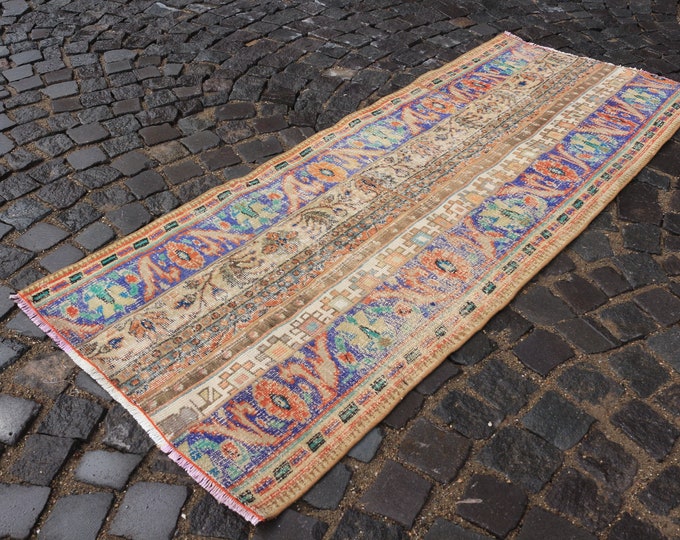 2,6 x 6,6 ft, Runner Rug, Turkish rug, Vintage rug, Hallway rug, Wool rug, Handmade rug, Carpet, Kilim, Home decor | 80 x 203 cm