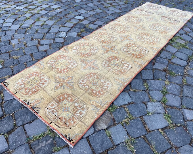 Turkish rug, Vintage rug, Runner Rug, Hallway rug, Wool rug, Handmade rug, Carpet, Kilim, Home decor | 68 x 229 cm = 2,2 x 7,5 ft