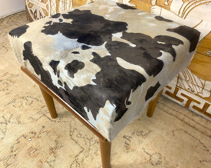 Tax Free Genuine Sheepskin Ottoman Bench,  Luxury Upholstered Ottoman Coffee Table, Entryway Bench