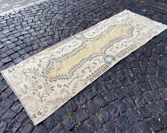 2,8 x 7,5 ft, Patchwork rug, Turkish rug, Vintage rug, Runner Rug, Hallway rug, Wool rug, Handmade rug, Carpet, Kilim | 86 x 230 cm