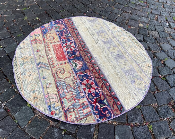 Handmade rug, Wool rug, Area Rug, Turkish rug, Home decor, Vintage rug,  Carpet, Kilim | 112 x 114 cm = 3,6 x 3,7 ft