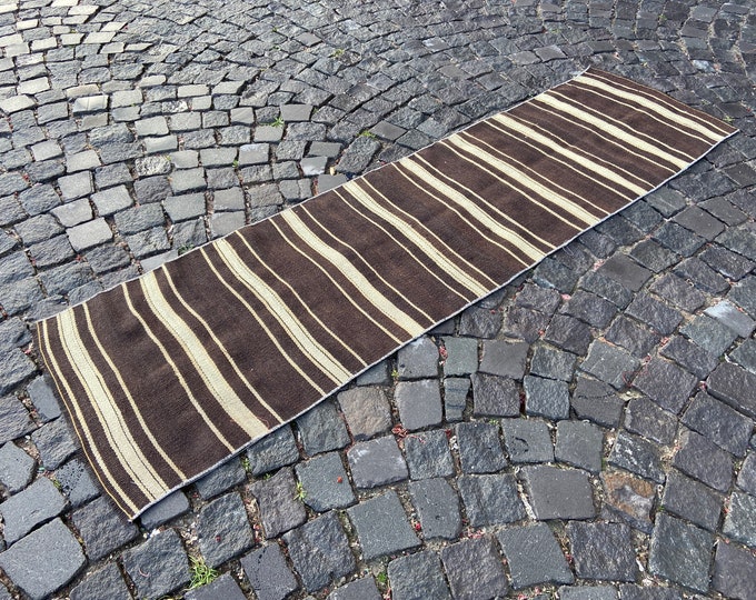 Vintage kilim, Kilim runner, Kilim, Handmade kilim, Hallway kilim, Corridor kilim, Turkish rug, Boho decor | 60 x 218 cm = 1,9 x 7,1 ft