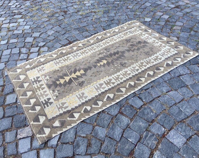 Wool rug, Area Rug, Turkish rug, Home decor, Vintage rug,  Handmade rug, Carpet, Kilim | 102 x 175 cm = 3,3 x 5,7 ft