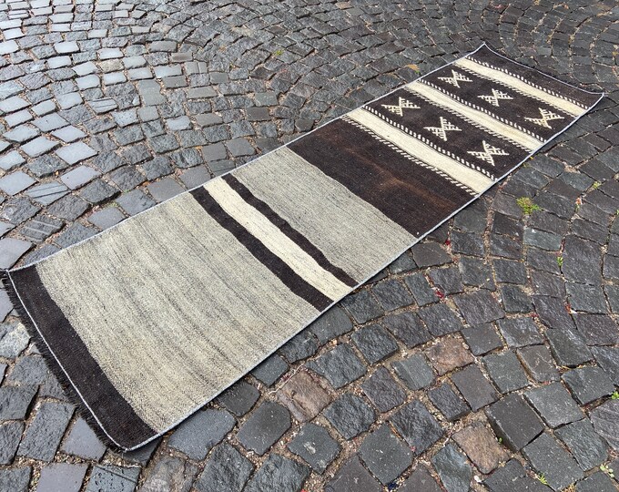2,9 x 7,9 ft,Natural dyed rug, Turkish kilim, Vintage rug, Handmade rug, Bohemian rug, Hand Knot rug, Kitchen rug | 89 x 241 cm