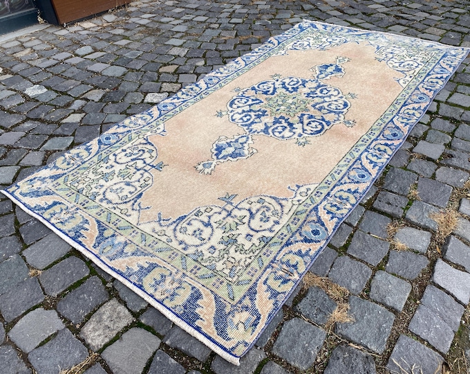 Turkish handmade rug, Bohemian wool rug, Kitchen carpet, Decor rug, Entryway rug | | | 104 x 213 cm = 3,4 x 6,9 ft