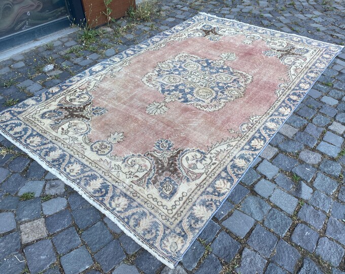 Vintage rug, Area Rug, Turkish rug, Home decor, Wool rug, Handmade rug, Carpet, Kilim | 147 x 234 cm = 4,8 x 7,6 ft