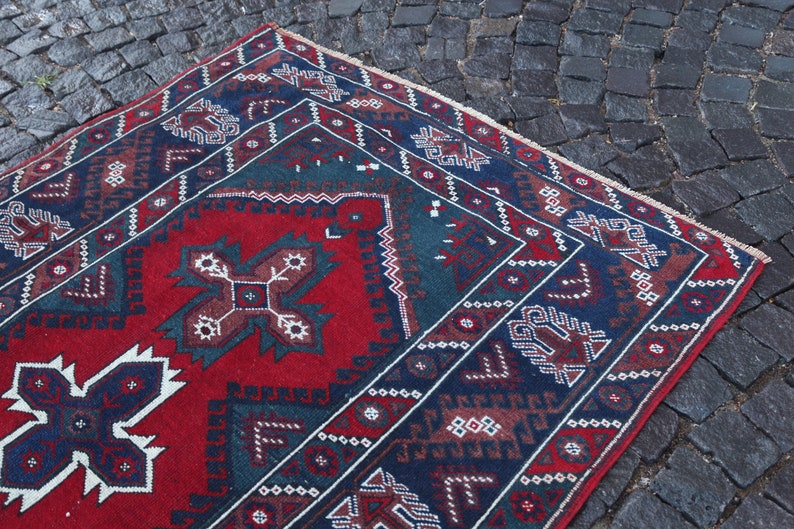 Area Rug Kilim Home decor Wool rug Turkish rug Carpet Handmade rug Vintage rug 4.3 x 6.4 ft = 133 x 198 cm