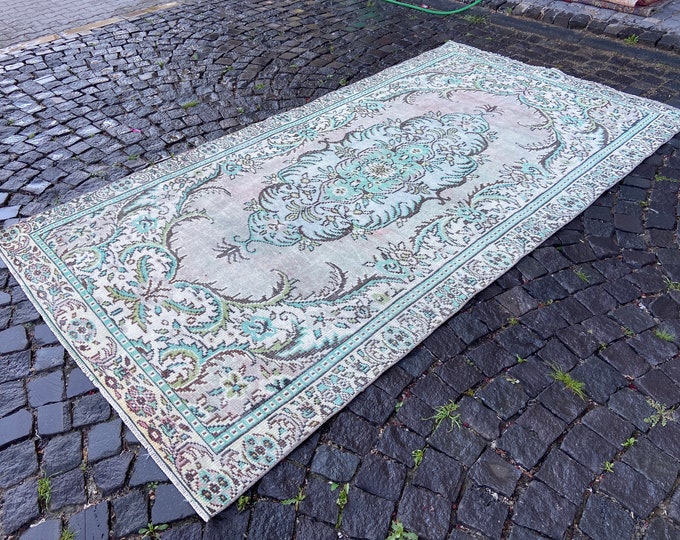 5,1 x 9,3 ft,Turkish rug, Vintage rug, Large rug, Oushak  rug, Wool rug, Handmade rug, Carpet, Kilim, Home decor | 156 x 285 cm