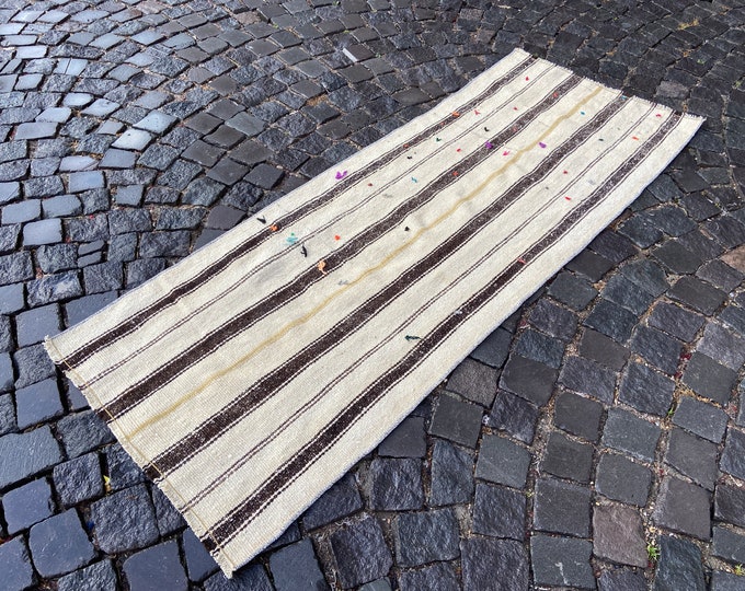 2,4 x 6,4 ftTurkish Kilim, Vintage Kilim, Runner Kilim, Bohemian rug, Wool rug, Handmade rug, Carpet, Decor rug |  75 x 196 cm