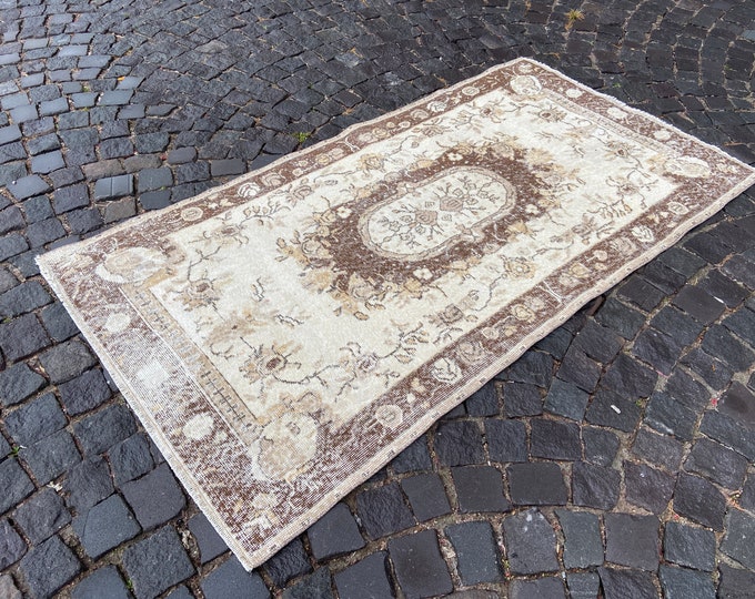 Handmade rug, Wool rug, Area Rug, Turkish rug, Home decor, Vintage rug,  Carpet, Kilim | 108 x 197 cm = 3,5 x 6,4 ft