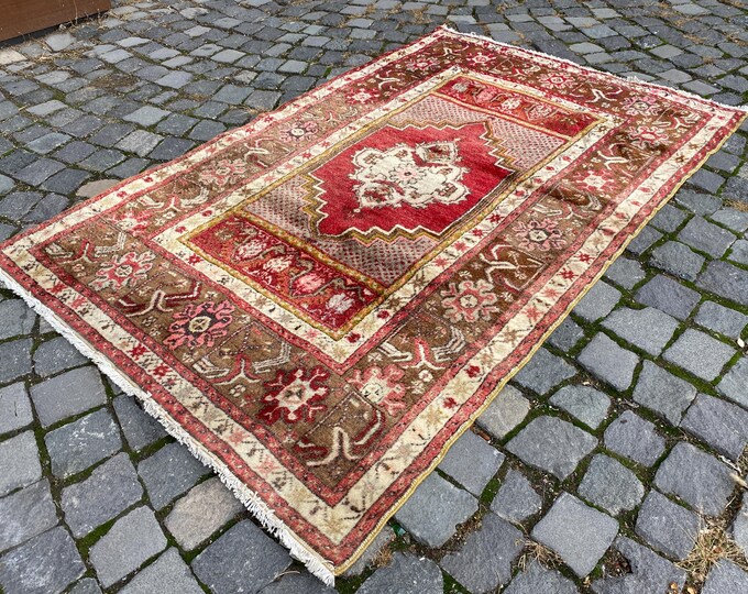 housewarming rug handmade rug turkish rug rugs for bedroom vintage runner rug antique rug farmhouse rug 112 x 176 cm = 3,6 x 5,7 ft
