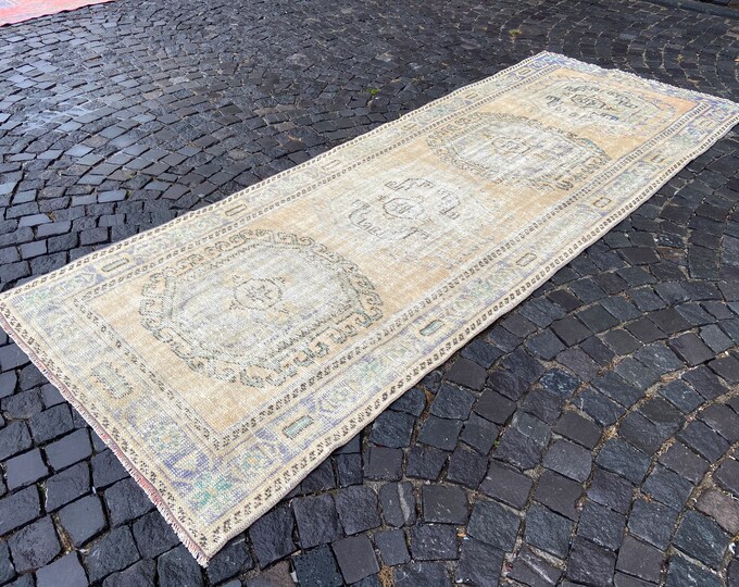 Home decor, Turkish rug, Vintage rug, Runner Rug, Hallway rug, Wool rug, Handmade rug, Carpet, Kilim, |  133 x 358 cm = 4,3 x 11,7 ft