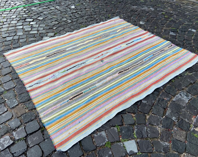 2.3 x 5.1 ft, Turkish kilim, Area kilim, Vintage rug, Handmade rug, Wool rug, Carpet, Bohemian rug, Kilim |  159 x 194 cm
