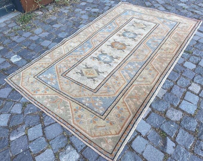 housewarming rug handmade rug turkish rug rugs for bedroom vintage runner rug antique rug farmhouse rug |120 x 202 cm = 3,9 x 6,6 ft