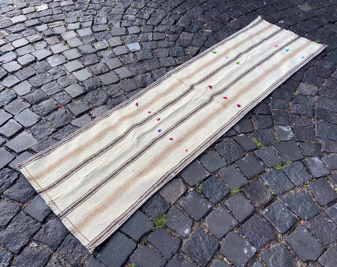 Handmade kilim, Turkish kilim, Runner kilim, Wool rug, Carpet, Hallway rug, Corridor rug, Entryway rug | 55 x 190 cm = 1,8 x 6,2 ft